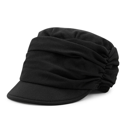 

Pleated fashion hat has a certain elastic fit for 56-57cm head circumference