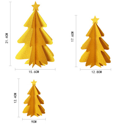 

〖Follure〗DIY Wooden Mini Desktop Christmas Tree Pine Ornament Home Xmas Party Decoration