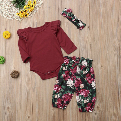 

Infant Kids Baby Girls Clothes Jumpsuit Romper Bodysuit Leggings Outfits Set
