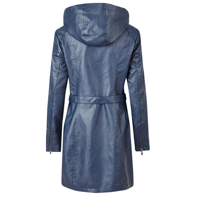 

Toponeto Women Casual Winter Slim Zipper Long Sleeve Long Bandage Jacket Warm Coat