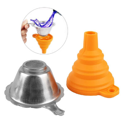 

3D Printer Accessories Parts Collapsible Funnel Silicone Foldable Funnels Stainless Steel Resin Filter for Pouring Resin Back Into