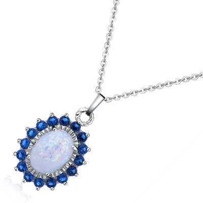 

3 Colors 2019 Fashion Pendant Luxury Oval Shape Opal Necklace Women Chain Necklaces Birthday Gifts For Wife