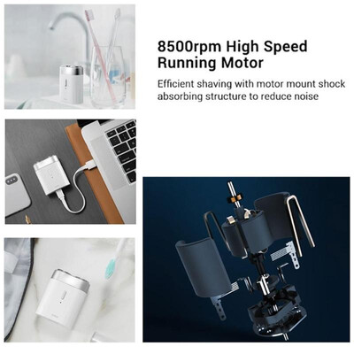 

Xiaomiyoupin Washable Type-C Charging Double-Ring Blade Mini Electric Razor