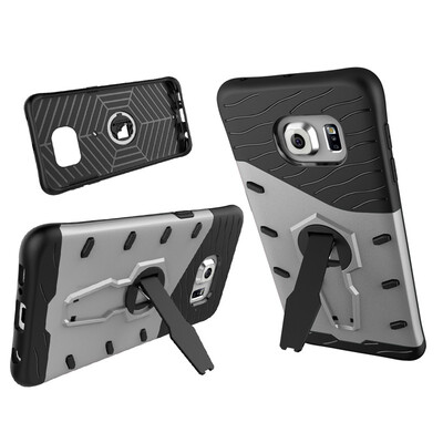 

Fivice Samsung S6 edge Case TPU Rotating Stand Drop-proof PC Shell Battle Armor