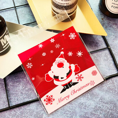 

Christmas Baking Package Self Adhesive Seal Bag Santa Claus Candy Wrapping Bag