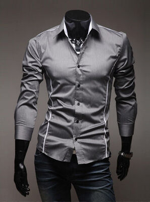 

Mens Formal Shirt Long Sleeve Dress Designer Business Luxury Shirts Regular Fit