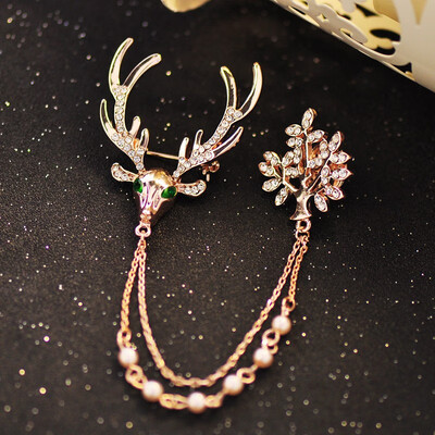 

Deer brooch fashion jewelry ladies suit brooch shirt collar needle collar buckle decorative brooch pin accessories