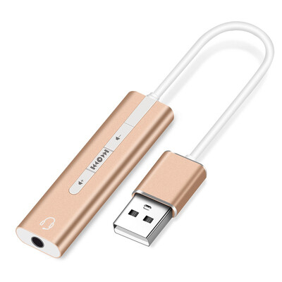 

2 IN 1 USB External Sound Card GOOJODOQ 35mm USB Audio Interface Microphone Headphone Adapter for PC Laptop USB Sound Card