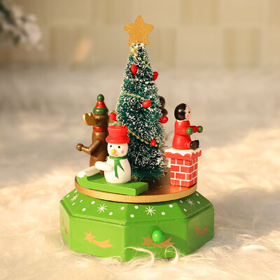 

Toponeto wood Music Box Christmas Decoration Xmas Kids Toy Children Gift