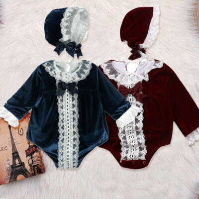 

Newborn Cute Baby Girl Long Sleeve Romper Jumpsuit Bodysuit Hat Clothes Outfits