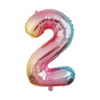 

Siaonvr 40 Inch Rainbow Gradient Number 0-9 Foil Digital Balloons For Birthday Party