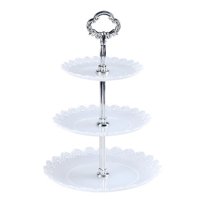 

Gobestart 3-Tier Cupcake Stand Cake Dessert Wedding Event Party Display Tower Plate Round