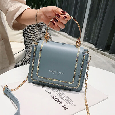 

Summer bag color womens bag Joker new 2019 chain small fresh Messenger bag portable small square bag