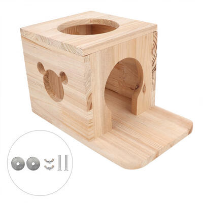 

Greensen Wooden Mini Pet House DIY Small Animal Hedgehog Squirrel Shelter Home Shelter