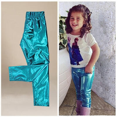 

New Baby Kids Girls Shiny Fashion Solid Skinny Leggings Pants Trousers 1-9y