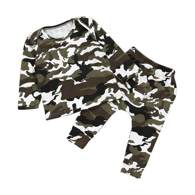 

Newborn Infant Baby Boy Camouflage T shirt Tops Pants Outfits Clothes 2PCS Set