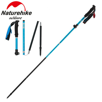 

Folding Trekking Walking Hiking Stick AdjustableAnti-Shock Aluminum Alloy Pole