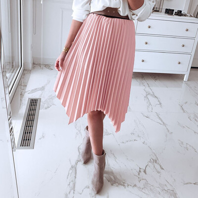 

Roseonmyhand Womens Fashion Summer Sexy Wrinkled Pure Colour Half-length Skirt