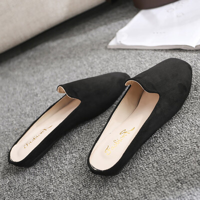 

Baotou semi-slippers spring 2019 new shallow womens shoes Korean version of square chic flat-soled slippers