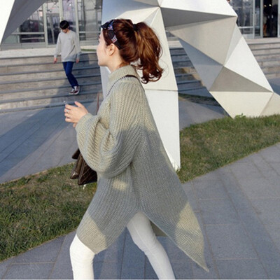 

2018 dongdaemong South Koreas new autumn winter Korean version of the long loose head of languid knitted sweater dress female