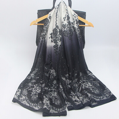 

Spring&summer new European&American fashion wild scarf mesh flower vine high-grade soft silk sun silk scarf shawl