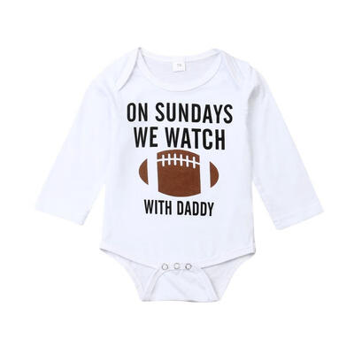 

0-18M Newborn Baby Boy Girl&39s White Long Sleeve Bodysuits One Piece Cotton Rompers Rugby Letter Print Clothing New