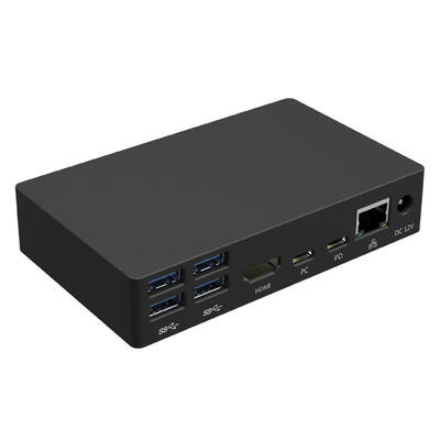 

SDB1 Type-C PD DC12V RJ45 Gigabit Network HDMI 4K Expansion Dock StationUS