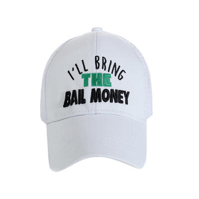 

Mesh Baseball Cap Letter Embroidered Unisex Breathable Cotton Snapback Hat