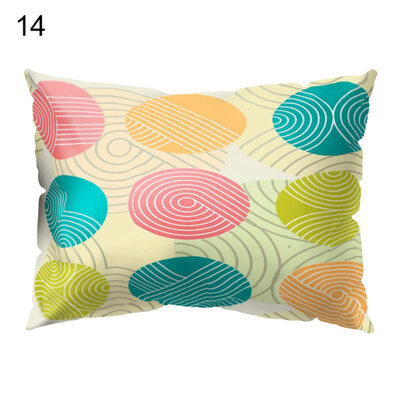 

Circle Fish Dot Stripe Cactus Pillow Case Cushion Cover Sofa Bed Car Hotel Decor