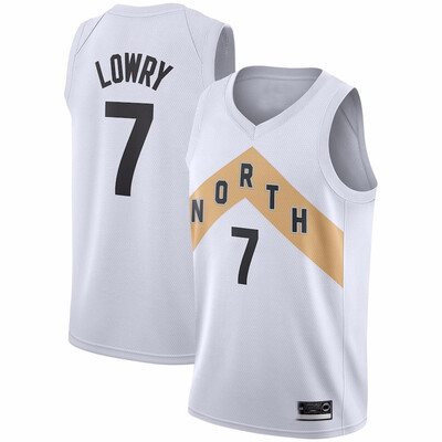 

2019 New Mens Toronto Raptors 7 Kyle Lowry White Black Red Basketball Jersey Size S-XXL