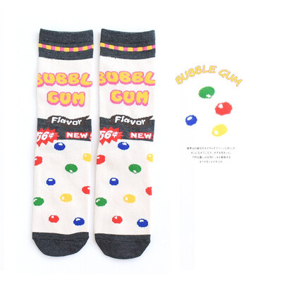 

2018 New Food And Fruit Milk tomato Food Striped Women Cotton Socks Kawaii Ankle Femme Girls Cute Funny Socks Happy Calcetines