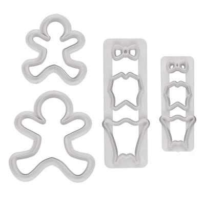 

4pcsset Plastic Gingerbread Men Cookies Cutter Fondant Cake Biscuit Mold