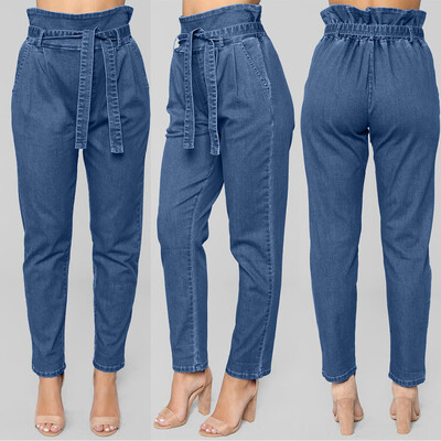 

〖Follure〗Fashion Women Jeans Denim Bandage Female High Waist Stretch Slim Pencil Pants