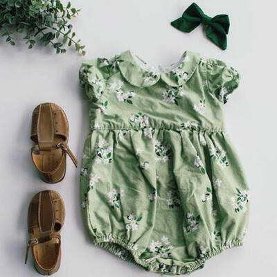 

Newborn Baby Girl Doll Collar Floral Romper Bodysuit Jumpsuit Outfits Sunsuit pf