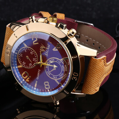 

Gobestart Luxury Men Watch Business Large Dial Watch Fashion Quartz Silica Gel Watch