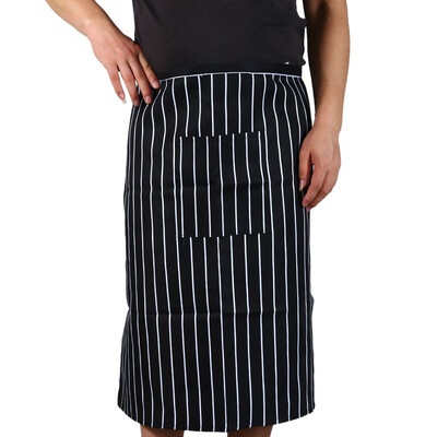 

Polyester Cooking Plaid Stripe Half Apron with 1 Pockets Kitchen Accessory