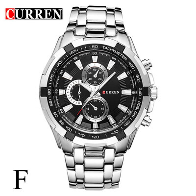 

Gobestart CURREN Fashion Big Ddial Casual Business Mens Watch Quartz Waterproof Steel Bel