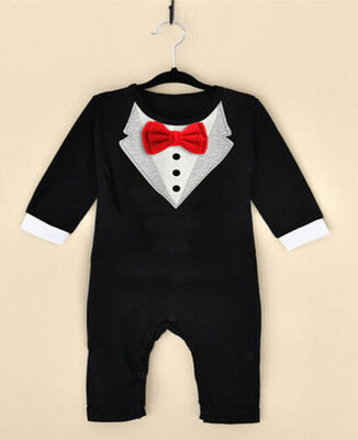 

Kids Baby Boys Toddler Gentleman Suit Romper Jumpsuit Bodysuit Clothes Outfit