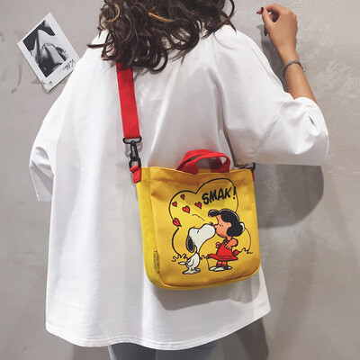 

Cute bag female 2019 new wave Korean version of the wild foreign air canvas shoulder Messenger bag college tote bag