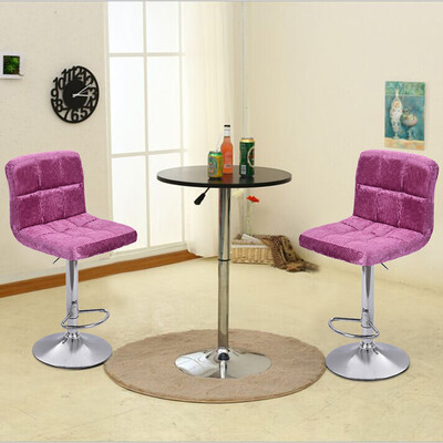

Gobestart 2PC Modern Home Bar With Snowflake Velvet Bar Chair Seat Plating Foot