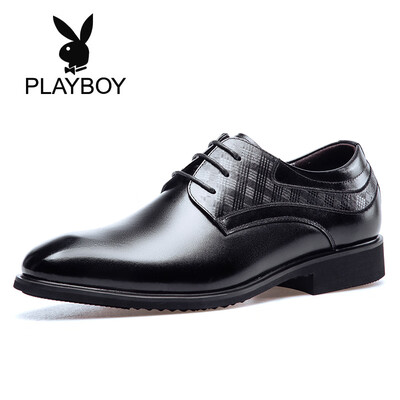 

Playboy PLAYBOY Mens Business Dress British Trends Round Head Strap Shoes Men 9AW563144D Black 40