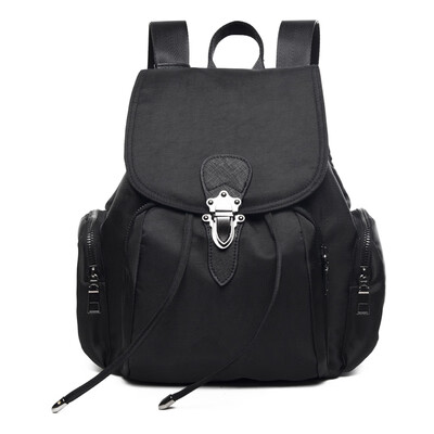 

Chaobai rope-pulling shoulder bag womens fashion canvas leisure Korean version of college studentsschoolbag Travel Backpack