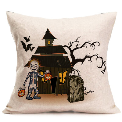 

Siaonvr Happy Halloween Pillow Cases Linen Sofa Cushion Cover Home Decor
