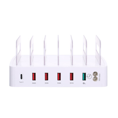 

Smart Charging Station with 6 Ports USB Charging Dock of Universal Compatibility Charging Station for Family&Office Use
