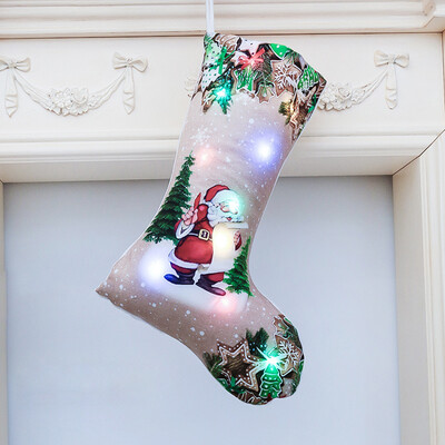 

Siaonvr Merry Christmas LED Hanging Gift Candy Large Socks Decoration