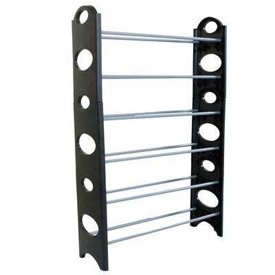 

6 Tiers Shoe Tower Rack Stainless Steel Plastic Storage Organizer Free Standing