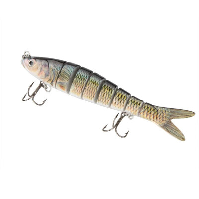 

140mm 27g 55" 8-segement Multi Jointed Fishing Life-like Hard Lure Swimbait Bait 2 Treble Hooks