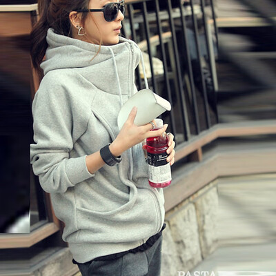 

Toponeto Fashion Women Ladies Simple Zip Up Hooded Long Sleeves Casual Sport Coat