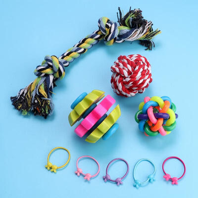

Greensen Durable Colorful Soft Funny Cotton Rope Flying Disk Ball Dog Pets Grinding Chewing Bite Toy Set
