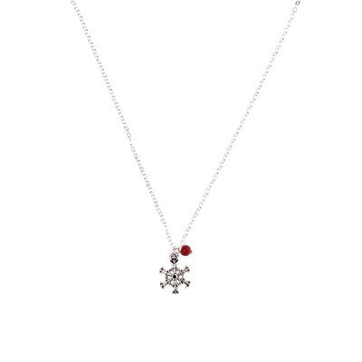 

Style Lovely Gold Silver Color Snowfake Necklace